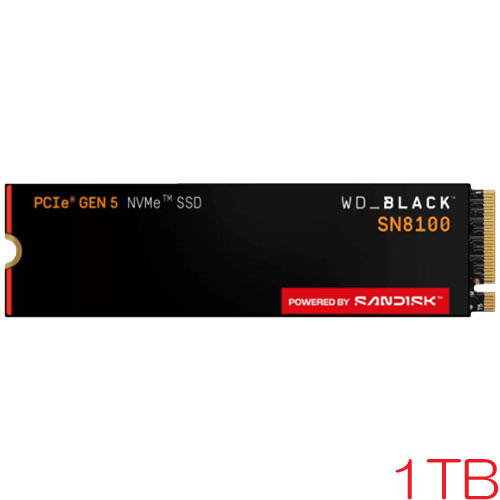 サンディスク WDS100T1X0M [WD_BLACK SN8100 NVMe SSD（1TB M.2(2280) PCIe Gen5 x4 NVMe 3D TLC 600TBW 5年保証）]