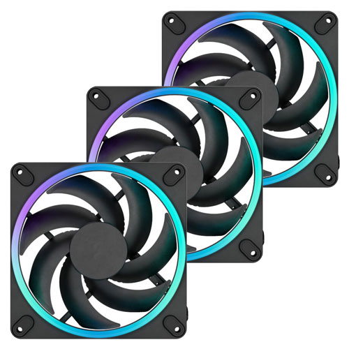 Fractal Design FD-F-MR1-1403 [140mm ケースファン Momentum 14 RGB Black 3-pack デイジーチェーン接続対応]