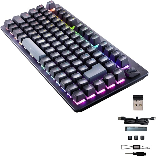 エレコム TK-VK520LBK [ｹﾞｰﾐﾝｸﾞｷｰﾎﾞｰﾄﾞ/VK520/有線/2.4Ghz無線/Bluetooth無線/有線着脱式/ﾒｶﾆｶﾙ/75%ｻｲｽﾞ/ﾌﾞﾗｯｸ]