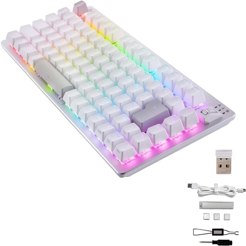 エレコム TK-VK520LWH [ｹﾞｰﾐﾝｸﾞｷｰﾎﾞｰﾄﾞ/VK520/有線/2.4Ghz無線/Bluetooth無線/有線着脱式/ﾒｶﾆｶﾙ/75%ｻｲｽﾞ/ﾎﾜｲﾄ]
