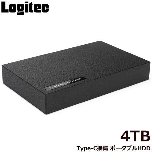 ロジテック LHD-PBR40UCBK [ポータブルHDD 4TB USB3.1 Gen2 Type-C タイプC ハードディスク]