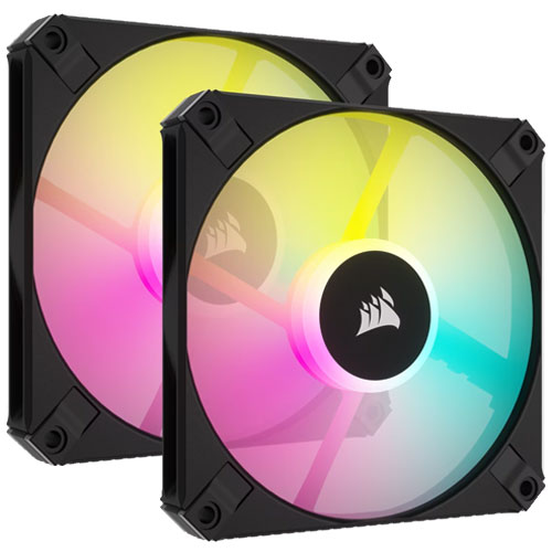 コルセア CO-9050163-WW [iCUE AF120 RGB SLIM 120mm PWM Fluid Dynamic Bearing Fan - Black Twin Pack]