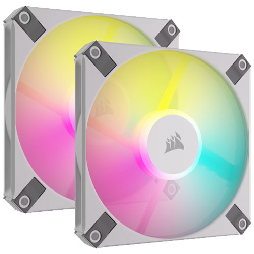 コルセア CO-9050165-WW [iCUE AF120 RGB SLIM 120mm PWM Fluid Dynamic Bearing Fan - White Twin Pack]