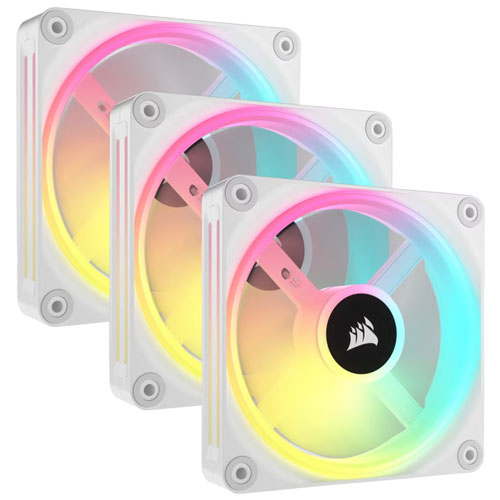 コルセア CO-9051006-WW [iCUE LINK QX120 RGB スターターキット - ホワイト (ファン3個、iCUE LINKシステムハブ)]