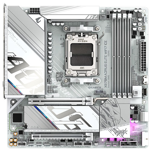 ギガバイト X870M AORUS ELITE WIFI7 ICE [マザーボード AMD X870/Socket AM5/DDR5/USB4/2.5GbE/Wi-Fi 7/Micro ATX]