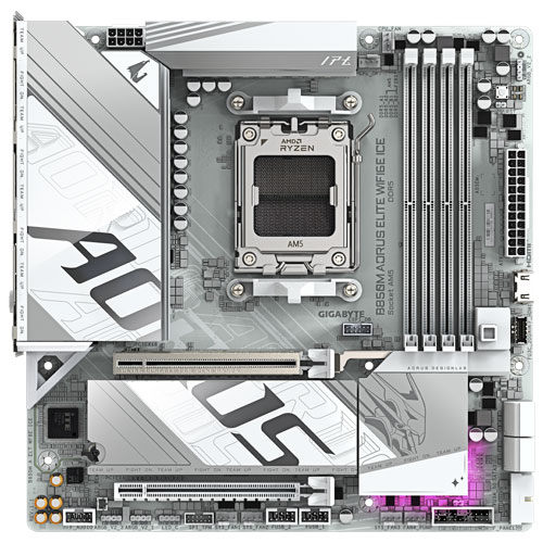 ギガバイト B850M AORUS ELITE WIFI6E ICE [マザーボード AMD B850/Socket AM5/DDR5/2.5GbE/Wi-Fi 6E/Micro ATX]