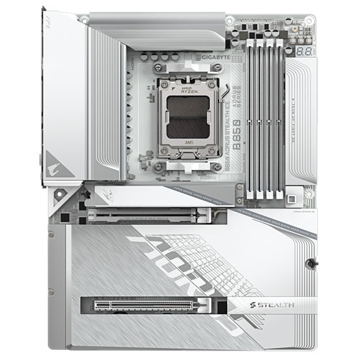ギガバイト B850 AORUS STEALTH ICE [マザーボード AMD B850/Socket AM5/DDR5/5GbE/Wi-Fi 7/ATX]