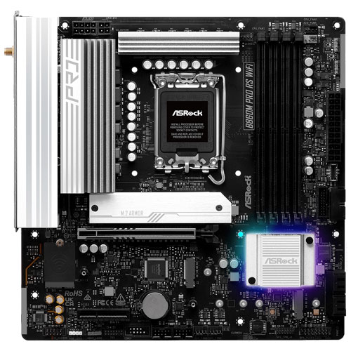 ASRock B860M Pro RS WiFi [マザーボード Intel B860/LGA1851/DDR5/2.5GbE/Wi-Fi 6E/Micro ATX]