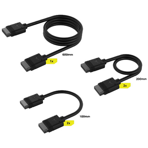 コルセア CL-9011118-WW [iCUE LINK Cable Kit (1×600mm、2×200mm、2×100mm) - ブラック]