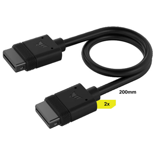 コルセア CL-9011120-WW [iCUE LINK Cable 2×200mm ストレートコネクタ - ブラック]