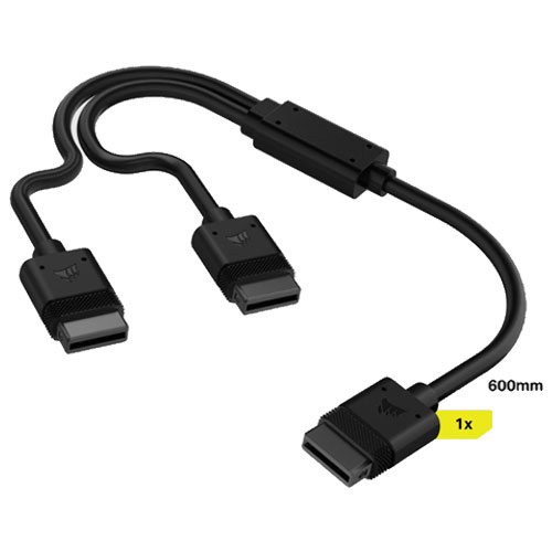 コルセア CL-9011124-WW [iCUE LINK Cable 1×600mm Y字2分岐 ストレートコネクタ - ブラック]