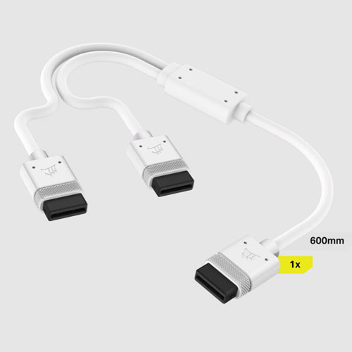 コルセア CL-9011132-WW [iCUE LINK Cable 1×600mm Y字2分岐 ストレートコネクタ - ホワイト]