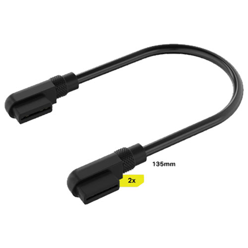 コルセア CL-9011133-WW [iCUE LINK Cable 2×135mm Slim 90°コネクタ - ブラック]