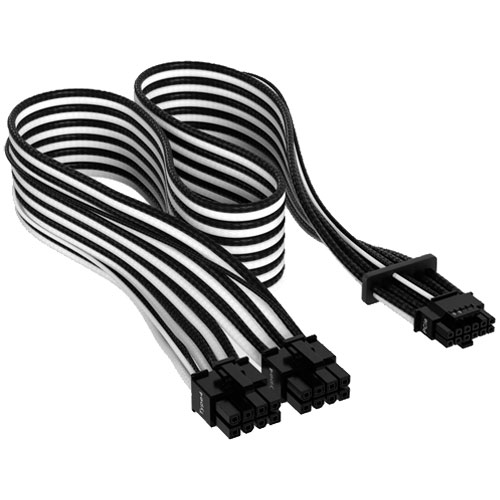 CP-8920333 [Premium Individually Sleeved 12+4pin PCIe Gen 5 12VHPWR 600W cable Type 4 WHITE/BLACK]