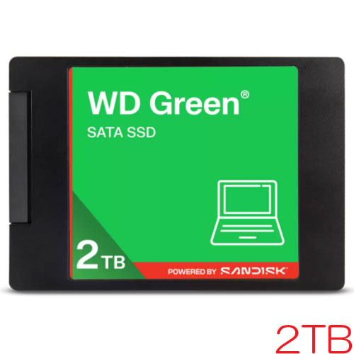 ウエスタンデジタル WDS200T5G0A [WD Green SATA SSD (2TB 2.5インチ SATA 6G 7mm厚 3D QLC 3年保証)]