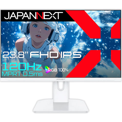JAPANNEXT JN-IPS238G120F-W [ゲーミングディスプレイ 23.8型/1920×1080/ホワイト]