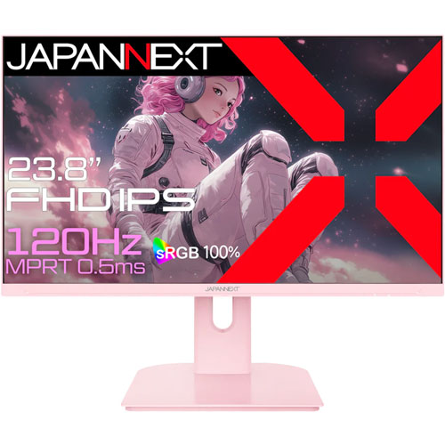 JAPANNEXT JN-IPS238G120F-PK [ゲーミングディスプレイ 23.8型/1920×1080/ピンク]