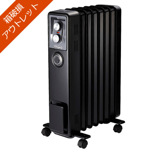 Dimplex ★箱破損・アウトレット★KECR B03 オイルフリーヒーター 8～10畳 ダイヤル操作 デジタルタイマー ブラック