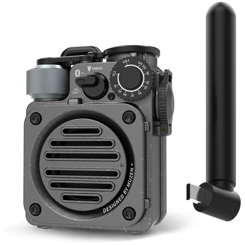 MUZEN Wild Mini 第3世代 Bluetoothスピーカー FMラジオ/懐中電灯/モバイルバッテリー ブラック