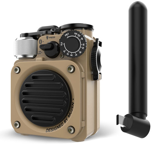 MUZEN Wild Mini 第3世代 Bluetoothスピーカー FMラジオ/懐中電灯/モバイルバッテリー デザートイエロー
