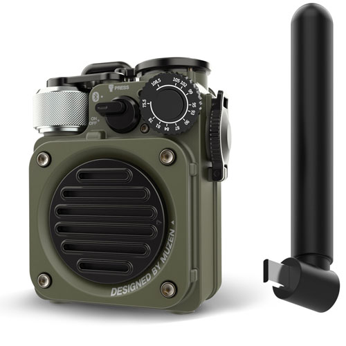 MUZEN Wild Mini 第3世代 Bluetoothスピーカー FMラジオ/懐中電灯/モバイルバッテリー ジャングルグリーン
