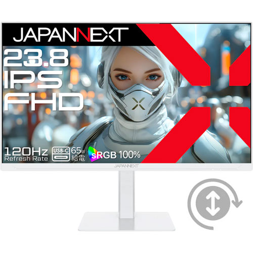 JAPANNEXT JN-238IPS120F-HSPC6-W [液晶ディスプレイ 23.8型/1920×1080/ホワイト]