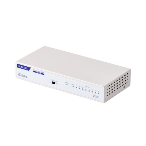 エレコム EHC-BG01-8MW [Giga対応スイッチ/8P/金属筐体/電源内蔵/ホワイト]