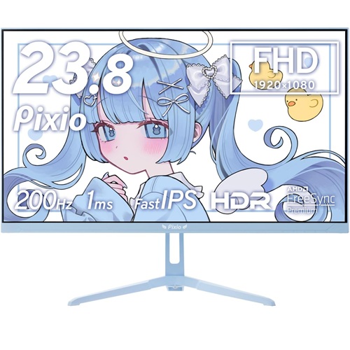 Pixio PX248WAVEBAG-O [PX248 Wave Pastel Blue Angel［23.8型 /フルHD(1920×1080) /ワイド /200Hz］]
