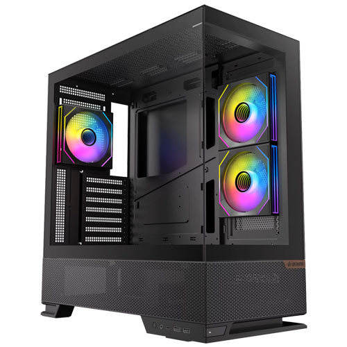 Okinos ATXミドルタワーケース Aqua 6 Infinity ピラーレス 3×120mm ARGBファン付属