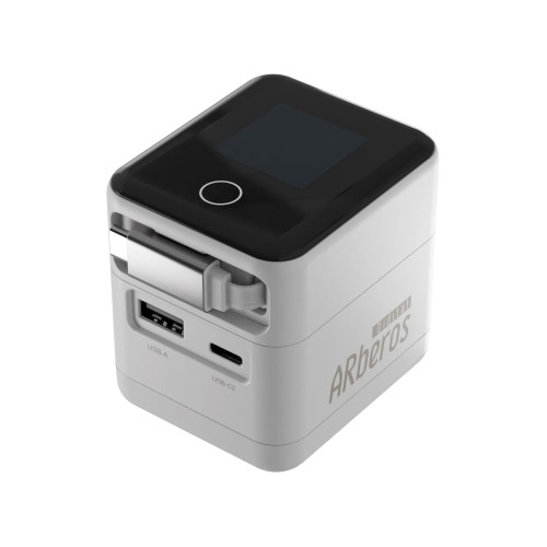 AREA USB充電器 GaN PD/PPS対応 最大70W 3ポート USB-A/C ケーブル内蔵 電力表示 PSE認証 ホワイト