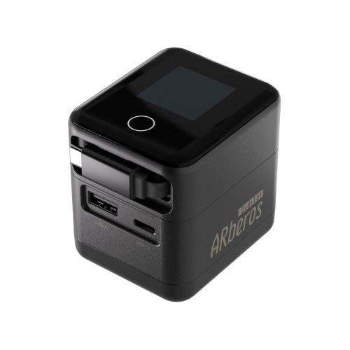 AREA USB充電器 GaN PD/PPS対応 最大70W 3ポート USB-A/C ケーブル内蔵 電力表示 PSE認証 ブラック