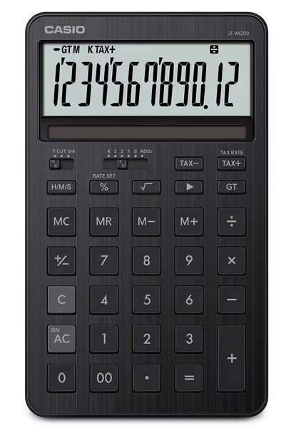 カシオ JF-M200-BK-N [デザイン電卓 スタイリッシュ アイアンブラック]