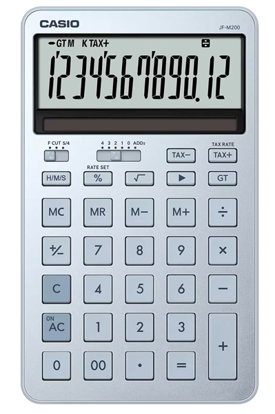 カシオ JF-M200-BU-N [デザイン電卓 スタイリッシュ アイスブルー]