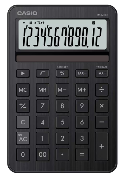 カシオ MS-M200-BK-N [デザイン電卓 スタイリッシュ アイアンブラック]