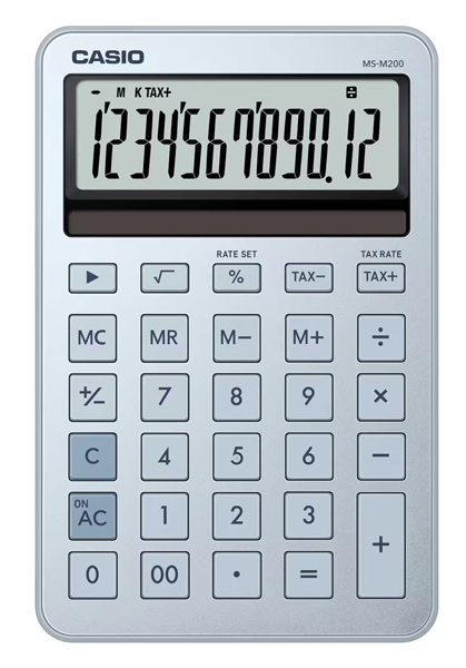 カシオ MS-M200-BU-N [デザイン電卓 スタイリッシュ アイスブルー]