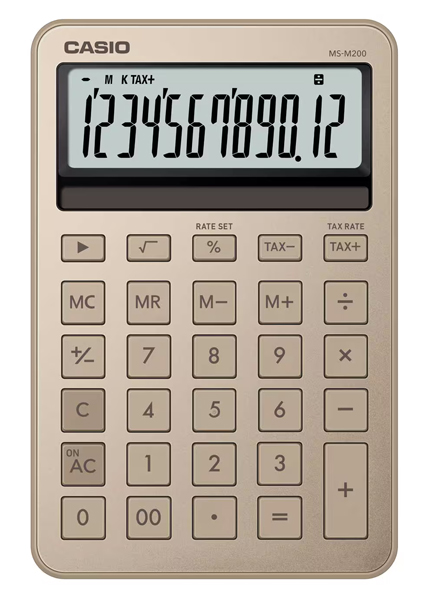 カシオ MS-M200-GD-N [デザイン電卓 スタイリッシュ シャイニーゴールド]