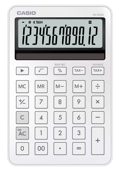 カシオ MS-M200-WE-N [デザイン電卓 スタイリッシュ シルキーホワイト]