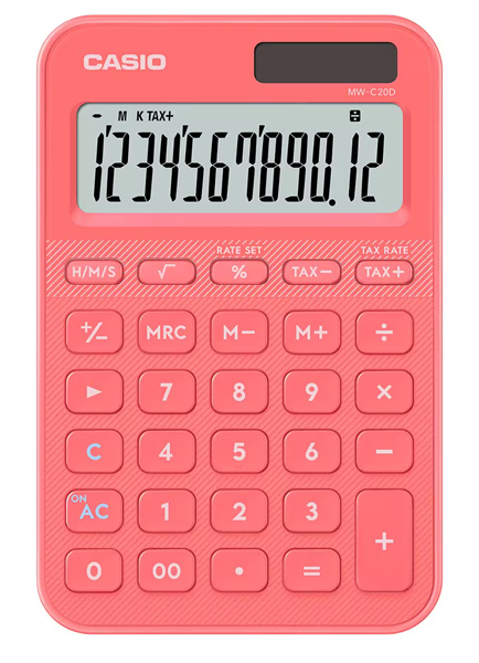 カシオ MW-C20D-CL-N [デザイン電卓 カラフル コーラル]