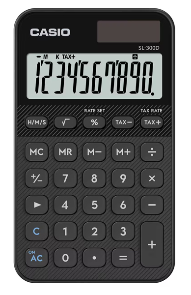カシオ SL-300D-BK-N [デザイン電卓 カラフル ブラック]