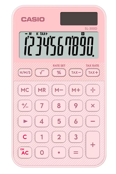 カシオ SL-300D-LP-N [デザイン電卓 カラフル ライトピンク]