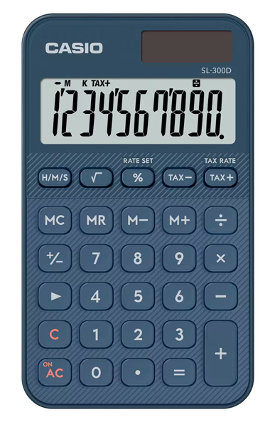 カシオ SL-300D-NY-N [デザイン電卓 カラフル ネイビー]