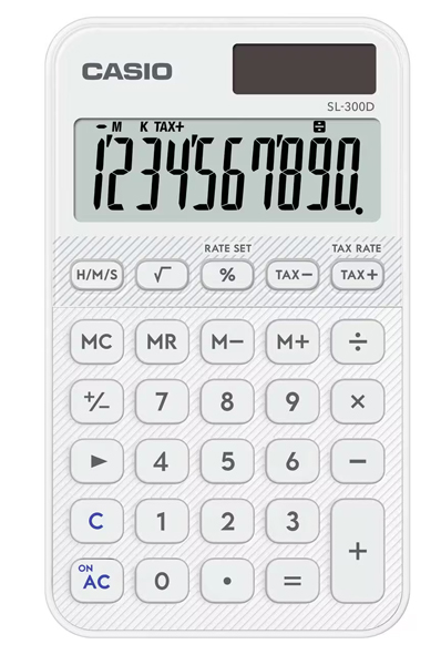 カシオ SL-300D-WE-N [デザイン電卓 カラフル ホワイト]