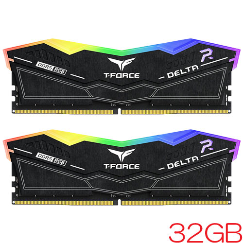 Team FF3D532G6000HC38JDC01 [T-FORCE DELTA RGB 32GB (16GBx2) DDR5 6000MHz CL38-46-46-84 1.35V Black]