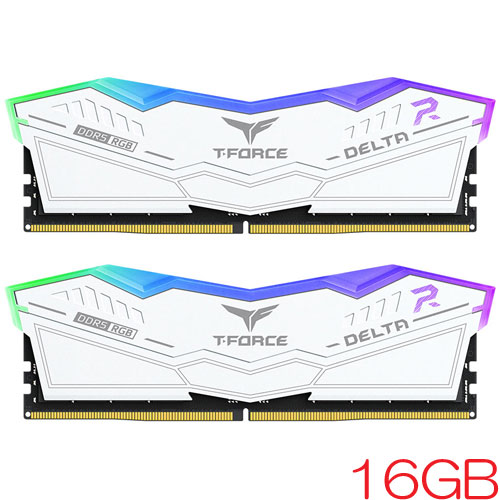 Team FF4D516G5600HC40BDC01 [T-FORCE DELTA RGB 16GB (8GBx2) DDR5 5600MHz CL40-40-40-84 1.20V White]