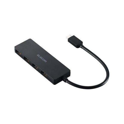 エレコム U2HC-H040BK [USBHUB/USB-C/USB2.0/4ポート/15cm/ブラック]