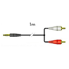 JVC(ビクター) CN-MP100-B [DAP用接続コードステレオミニプラグ-ピンプラグ×2(1m)ブラック]