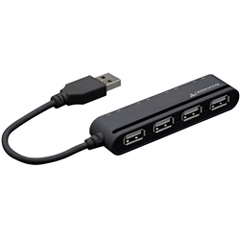 グリーンハウス GH-UH204SBK [4ポート USB2.0HUB スイッチ付 バスパワー ブラック]