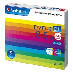 三菱化学メディア DHR85HP5V1 [DVD-R DL 8.5GB 8倍速対応 5枚 白]