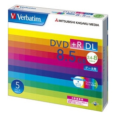 三菱化学メディア DTR85HP5V1 [DVD+R DL 8.5GB 8倍速対応 5枚 白]