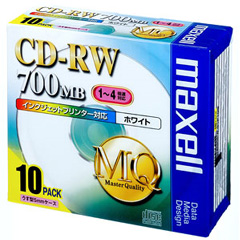 日立マクセル CDRW80PW.S1P10S [CDRW・1-4倍速対応・容量700MB・プリンタブル・10枚パック・1枚づつプラケース入り]